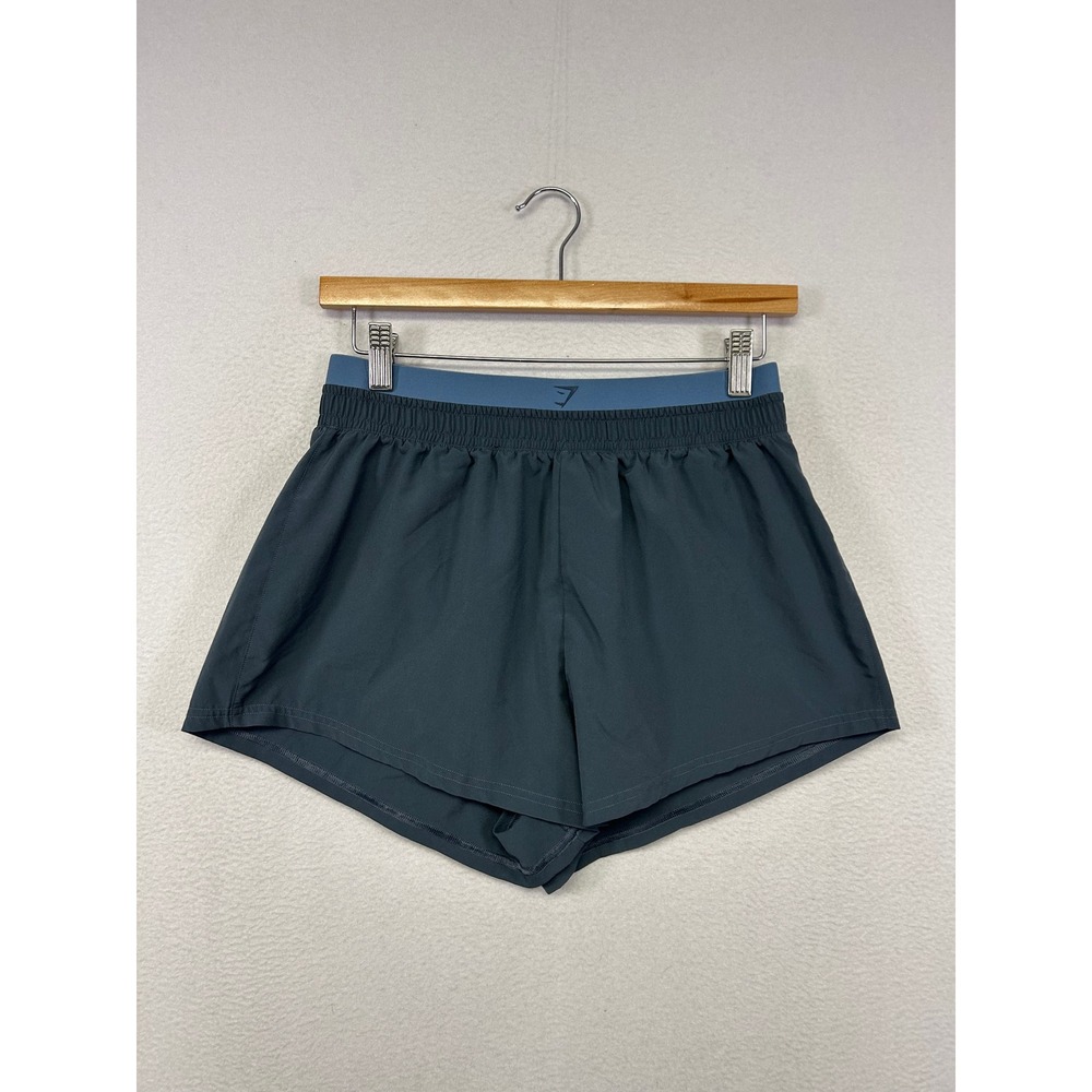 Activewear Gymshark Womens Small Teal Blue Double Waistband Athletic Shorts